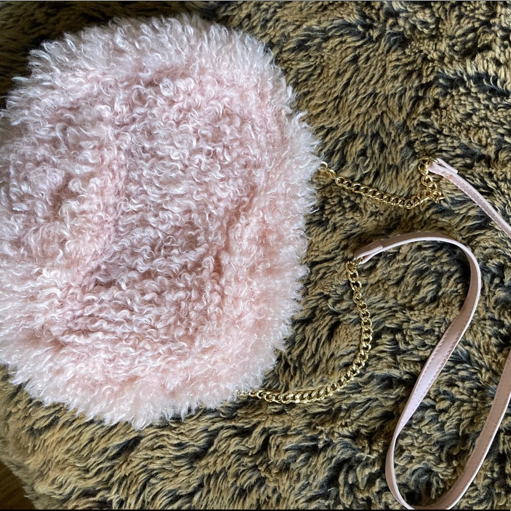 Cute fluffy soft pink purse